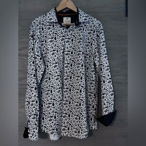 Tom Baine Shirt Men’s‎ XL Flip Cuff Slim Fit Performance Halloween Button Up